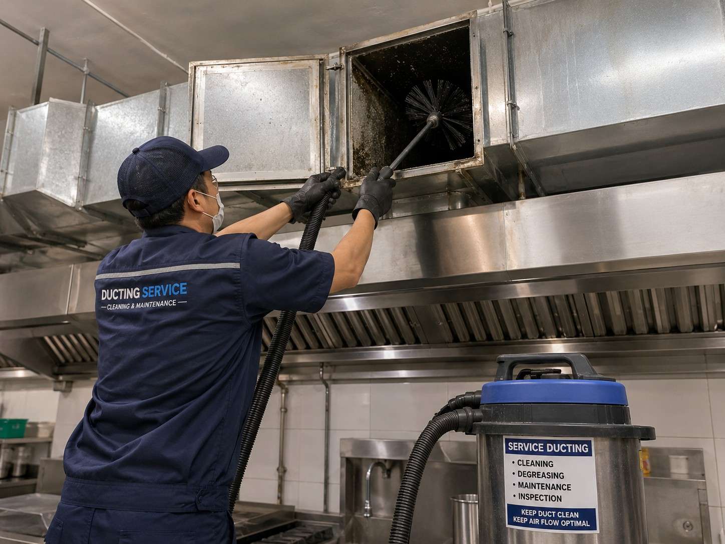 cara membersihkan ducting kitchen hood